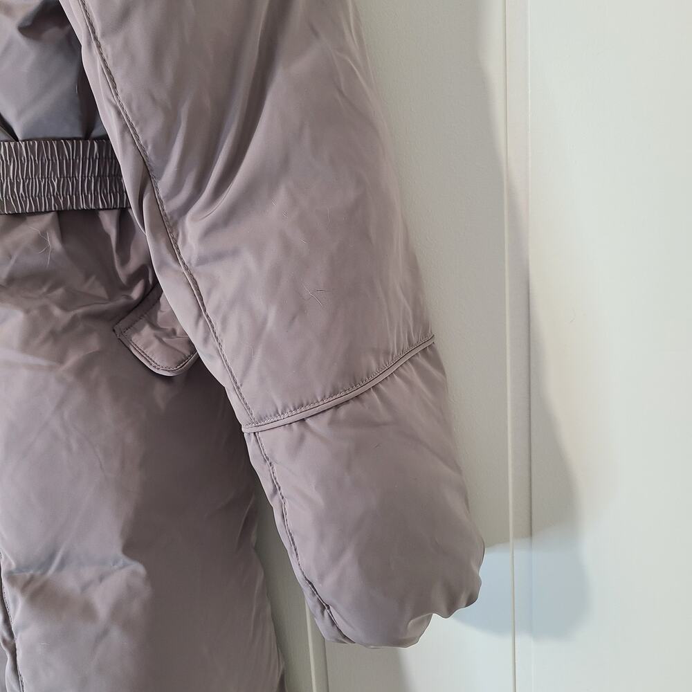 Cole Haan Puffer Coat Women's Large Oversized Collar Belted Long Down Filled - Picture 15 of 16